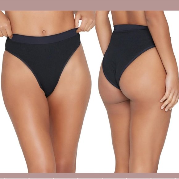 NWT $99 L Space French Cut‎ Swim Briefs Black [ SZ Small ] #5328